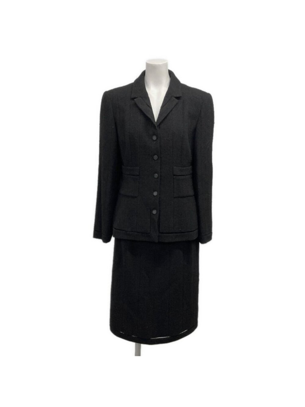 Chanel Skirt Suit Black Wool